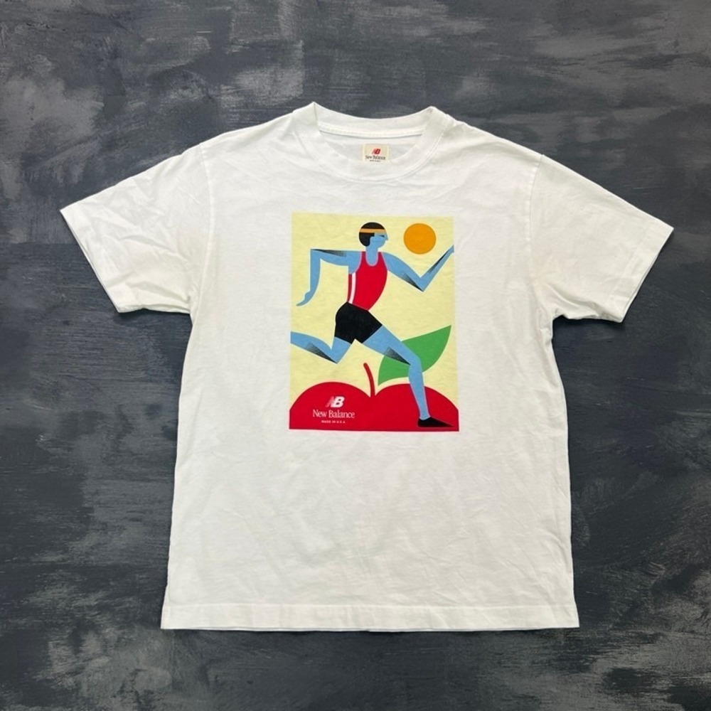 New Balanceโ Marathon Shirt Mens Medium White USA
